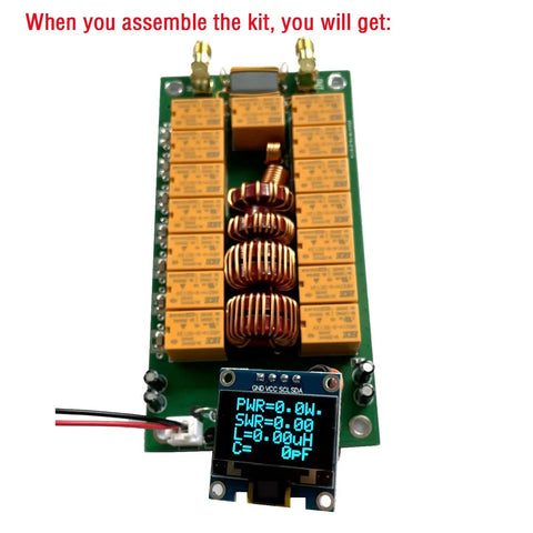 Assembled ATU-100 Automatic Antenna Tuner Kit For 1.8 To 50 MHz With 0.96 Inch OLED Display SMT Soldered Components DIY