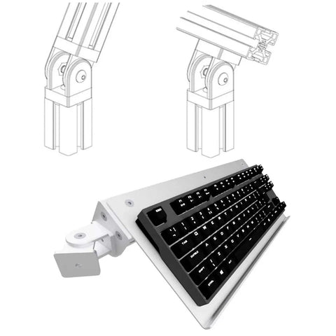 Flexible Pivot Joint Connector For 2020 Aluminum Extrusion Profiles Zinc Alloy Die Cast 180 Degree Rotation Split Design Includes Two Installation Kits Fits European 2020 Profile Built To Last Easy Install Hardware, 2020 profile hinge with keyboard mount