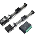 Heavy Duty SFU1605 Ballscrew Linear Actuator Stage With NEMA23 Stepper Motor showing sliding table and motor assembly.