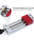 LONGFDX Wood Carving Vise For CNC Engraving Machine shows thickened screw rod with polished guide for accuracy and adjustability.