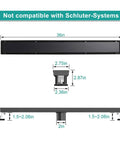 36 Inch Matte Black Linear Shower Drain With Reversible 2 In 1 Tile Insert Cover Built To Last 304 Stainless Steel Rectangle Floor Drain For Modern Bathrooms CUPC Certified Includes Accessories with product dimensions and compatibility note