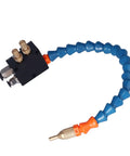 Beefy Mist Coolant Sprayer For Machine Tools With Adjustable Airflow with flexible arm for directing coolant during machining.