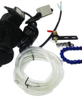 Rock Solid Flood Coolant System For Vertical Drill Presses Featuring 1/8 Hp Pump With 3 Phase 220/440 V Wiring, includes pump and tubing.