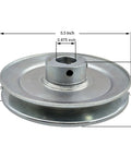 Single Groove V Belt Pulley 5.5 Inch Outer Diameter 7/8 Inch Bore 1 Groove Carbon Steel Motor Pulley Zinc Plated For V Belt Section A B 5L 4L AX BX Workhorse 1020 Steel with dimensions shown