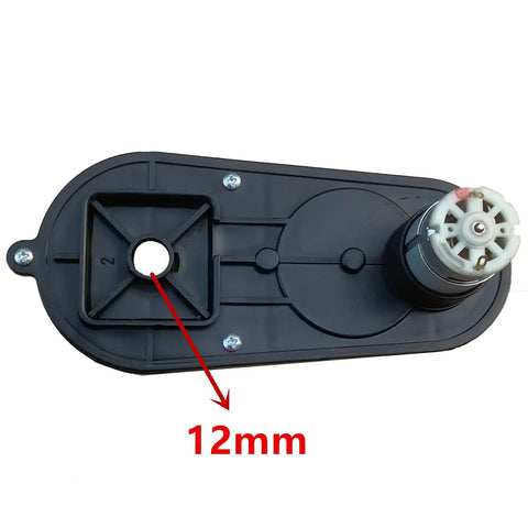 Two Pack 12V RS390 16000RPM Gearbox With DC Motor For Ride On Toys Replacement Parts showing 12mm shaft hole