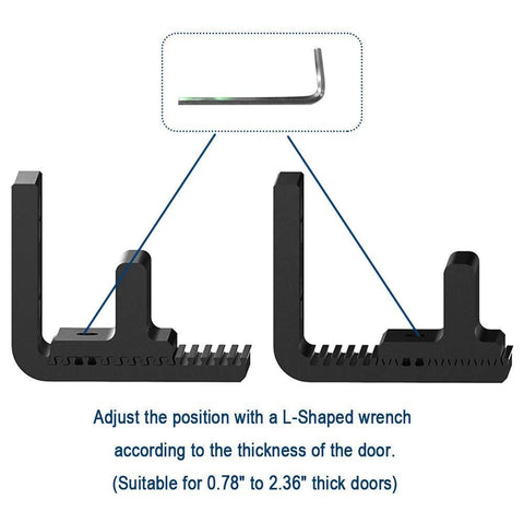 Bottom Floor Guide For Sliding Barn Door Adjustable Wall Mount No Ground Drilling Black 1 Piece Fits Door Thickness 3/4 To 2 3/8 Inches