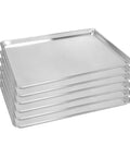Stack of Six Pack Full Size Aluminum Baking Sheets Set, Nonstick Durable Cookie Sheets 26 By 18 Inches, NSF Certified