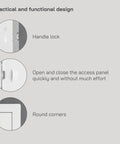 Legit Heavy Duty Metal Wall Access Panel For Drywall With Sturdy Grab Handle Clean Flush Cover design features handle lock and round corners.