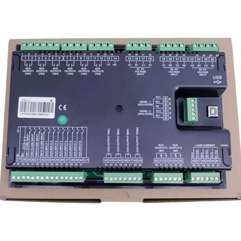 Workhorse Three Way Three Phase Automatic Transfer Switch Controller With RS485 Display Multilingual 4.3 Inch LCD 240 By 128 Resolution AC DC Power Supply For Electrical Installations And Automatic Control Systems back view with terminal blocks