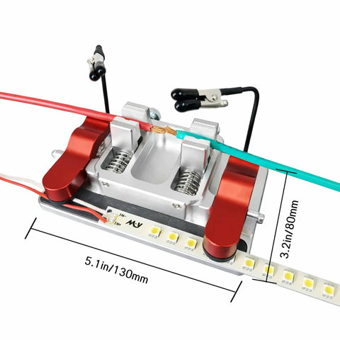 Third Hand Soldering Tool With Heavy Duty Double Jaw Welding Clamp And Aluminum Solder Clamp holding cables on table