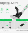 Diagram of Two Piece Adjustable Leaf Rake Set With Telescoping Handles And Collapsing Tines Designed For Yard Cleanup