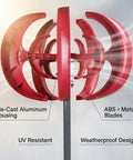 600W Go To Off Grid Wind Turbine Generator With Charge Controller For 12V Systems, ABS blades, metal housing, vertical axis
