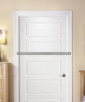 Heavy Duty Door Security Bar With Brackets Kit For Front Door, Easy Four Screw Install shown on a white interior door