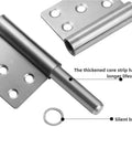 Industrial Detachable Flag Hinge Kit For Barn Doors And Offset Gate Mount Heavy Duty 5 Inch Silvery Steel Hardware highlighting hinge details.