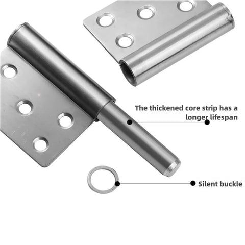 Industrial Detachable Flag Hinge Kit For Barn Doors And Offset Gate Mount Heavy Duty 5 Inch Silvery Steel Hardware highlighting hinge details.