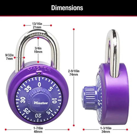 Locker Combo Padlock With Three Digit Code For School And Gym Lockers Keyless Entry Durable Metal Body Easy To Use Security For Lockers Colors May Vary