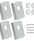 4 Pack Bi Fold Door Repair Brackets For DIY Fixes Silver Carbon Steel N7192 set with screws and washers.