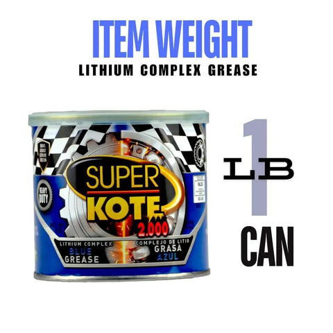 1 lb can of Heavy Duty Lithium Complex Grease NLGI 2 EP High Temp Multi Purpose Lubricant, blue formula