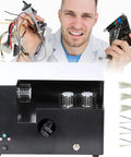 VgtHK Automatic Wire Twisting Machine For 5-60Mm Cables with air clamps, brushes, and wires held by a technician.