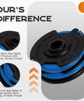 Kobalt 40V Cordless String Trimmer Spool Replacement For KST 120X Dual Line Autofeed Refills, close-up of black ABS spool and blue nylon line