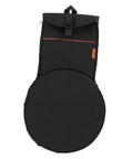 Road Ready Oxford Fabric Drum Storage Bag With Hella Tough Waterproof Seams For Packing Sticks Pedals And Percussion Gear On Long Haul Tours Or Weekend Campouts, front view with zipper open.