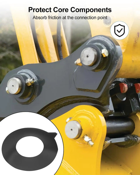 Beef Up Bucket Pin Shim Kit For Excavator And Skid Steer 110mm Pins 2mm Thick Gap Spacer Gasket To Tighten Up Joints On Heavy Equipment Fits Caterpillar Bobcat John Deere Case Kubota And More installed on excavator bucket pin joint
