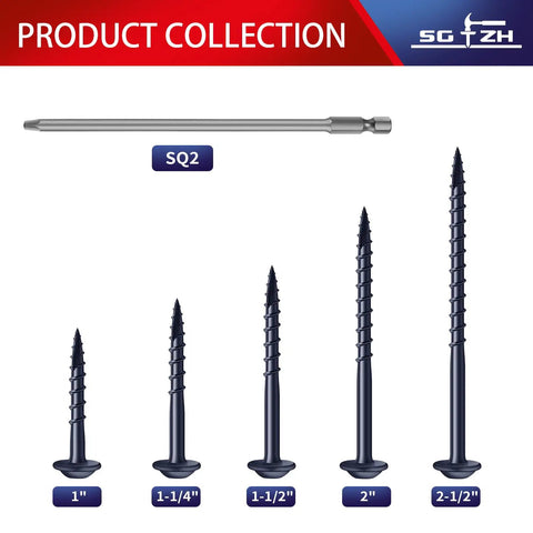 Pocket Hole Screws Size Eight Two And A Half Inch Ninety Pieces Heavy Duty Carbon Steel Blue Washer Head Coarse Thread