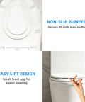Non-slip bumpers and easy lift design of the Hassle Free Quick Swap Elongated Toilet Seat With Built In Toddler Potty Chair.