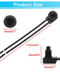 Two Pack Waterproof 12V Push Button Switch SPST On Off For RV Motorcycle Auto Car Bathroom Fan with size dimensions and wire leads shown
