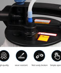 Top view of Bawkars brake fluid bleeder hose, 3.93 ft, white hose with blue adapters and black housing