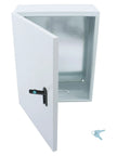 16 By 8 By 20 NEMA 4X Electrical Junction Box Beefy Outdoor Rugged Steel Enclosure with dual key lock, open front view