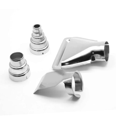Four Pcs Heat Gun Nozzle Kit Pro Grade Stainless Steel Reflector Nozzle Curved Nozzle And Round Nozzles Three-Layer And Five-Layer
