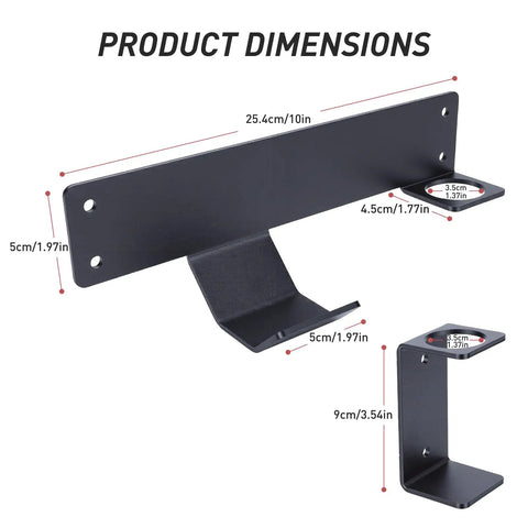 Heavy Duty Wall Mount Jack Holder for Hydraulic Floor Jacks Sturdy Steel Bracket Wall Rack Storage dimensions and angles