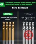 Comparison of Migtbao titanzing high speed steel center drills and 4241 high speed steel center drills from 10 Piece Carbide Hole Saw Kit.