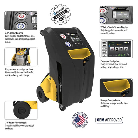 Zero Sweat R134a Air Conditioning Recovery And Recharge Unit Featuring Bold Large Touchscreen Wireless Hookup And Oilfree Pump For Quick Shop Service Jobs Built For Mechanics