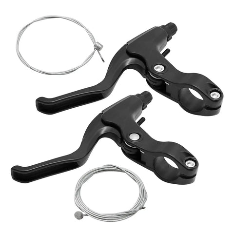 Two Pack 0.87 Inch Aluminum Alloy Bicycle Brake Levers Universal Fit For Mountain Road BMX And Folding Bikes Anti Slip Handlebar Brakes