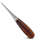 Heavy Duty Leather Working Awl showcases a walnut handle and precision steel tip, ideal for leathercraft and woodworking projects.