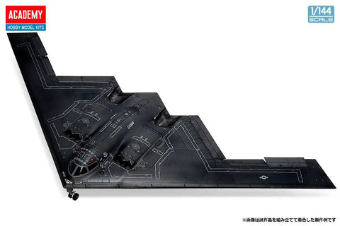 Top view of US Air Force B 2A Stealth Bomber Model Kit 1 144 Scale Multicolor Markings Plastic Aircraft Build Kit