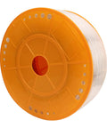 Badass Transparent Air Hose Built For Hardcore Garage Work With High Pressure Pounding Power Using Heavy Duty Polyurethane Material That Will Handle Any Tough Automotive Repair Job Like A Champ. transparent polyurethane air hose spool on orange reel, side view
