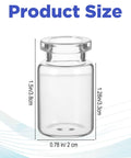 One clear glass injection vial with sealed cap; 5 ml capacity; transparent, ~1.5 in tall and 0.78 in diameter.