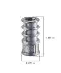 30 Pack Lag Shield Anchors Set 1/4 Inch By 1-1/2 Inch Long Zinc Alloy Concrete Masonry Anchors, detailed close-up dimensions