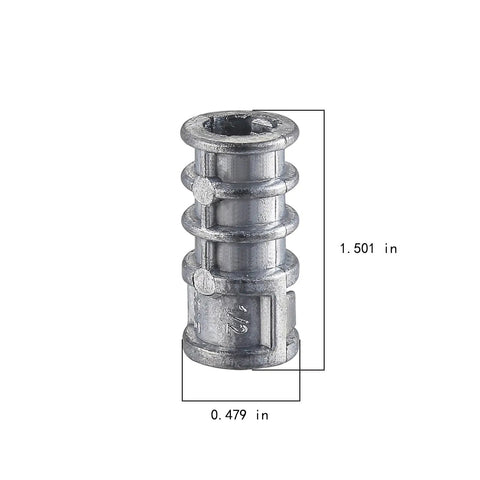 30 Pack Lag Shield Anchors Set 1/4 Inch By 1-1/2 Inch Long Zinc Alloy Concrete Masonry Anchors, detailed close-up dimensions