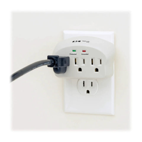 Three Outlet Travel Surge Protector On The Go With 660 Joules Ultra Fast Sub Nanosecond Response Diagnostic LEDs