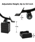 Heavy Furniture Lifter Kit With Four Height Adjustable Jacks And 1000 Lbs Capacity For Easy No Sweat Movement Of Beds Sofas Cabinets And Appliances Safe Lift Durable Steel For Home Or Workshop showcasing 0.8 to 4.4 inch height adjustment with black jacks and wheels.