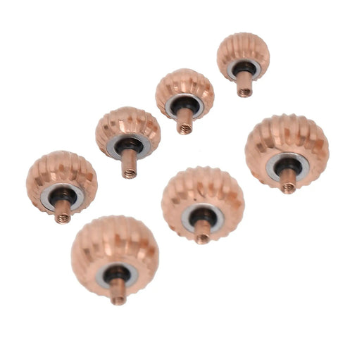Rose Gold Watch Crown Replacement Kit Long Lightweight Portable Repair Tools Set 7 Pieces Alloy Diversified Sizes