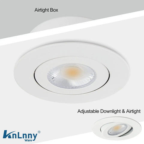 4-Pack 4-Inch Gimbal Recessed Lights with Junction Box, Adjustable Eyeball Ceiling Fixture, 5 CCT Selectable, Airtight