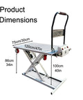 Professional Grade Heavy Duty Workhorse Electric Scissor Lift Table 660 Lb Capacity dimensions 120cm x 75cm x 100cm shown with measurements