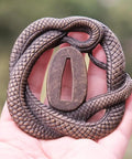 Detailed snake design Koshirae Tsuba Fuchi Kashira Menuki Set for Samurai Swords Dope Alloy Guard