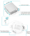 Ultra Thin 4 Inch Recessed LED Downlight With J Box 12W Five Color Temperature Options From 2700K To 5000K 950 Lumens Dimmable Wet