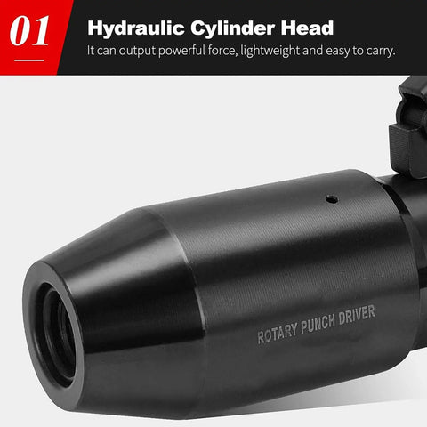 Close-up of hydraulic cylinder head, part of Built Tough Heavy Duty Hydraulic Hole Punch Kit 22.5 To 61.5mm Manual Punching Machine.